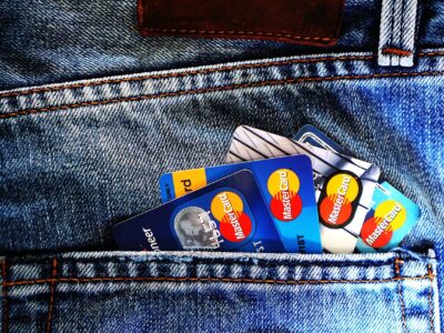 credit cards, denim, jeans