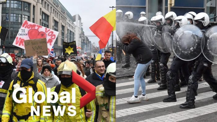 Belgian police clash with COVID 19 protesters in Brussels Straipsniai.lt