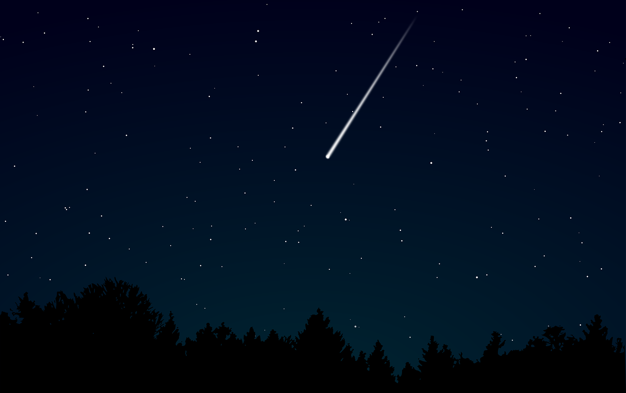 shooting star, sky, night