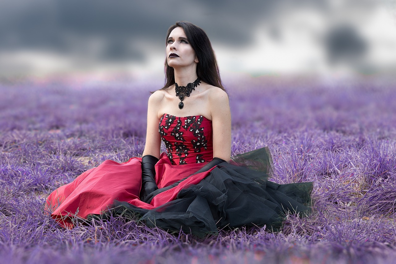 gothic, woman, dress