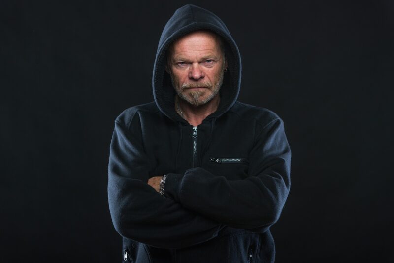 angry, man, hoodie