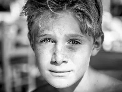 child, freckles, happy