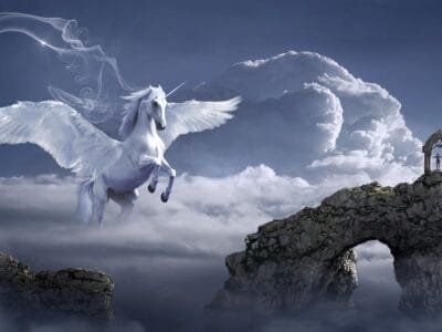 horse, pegasus, archway