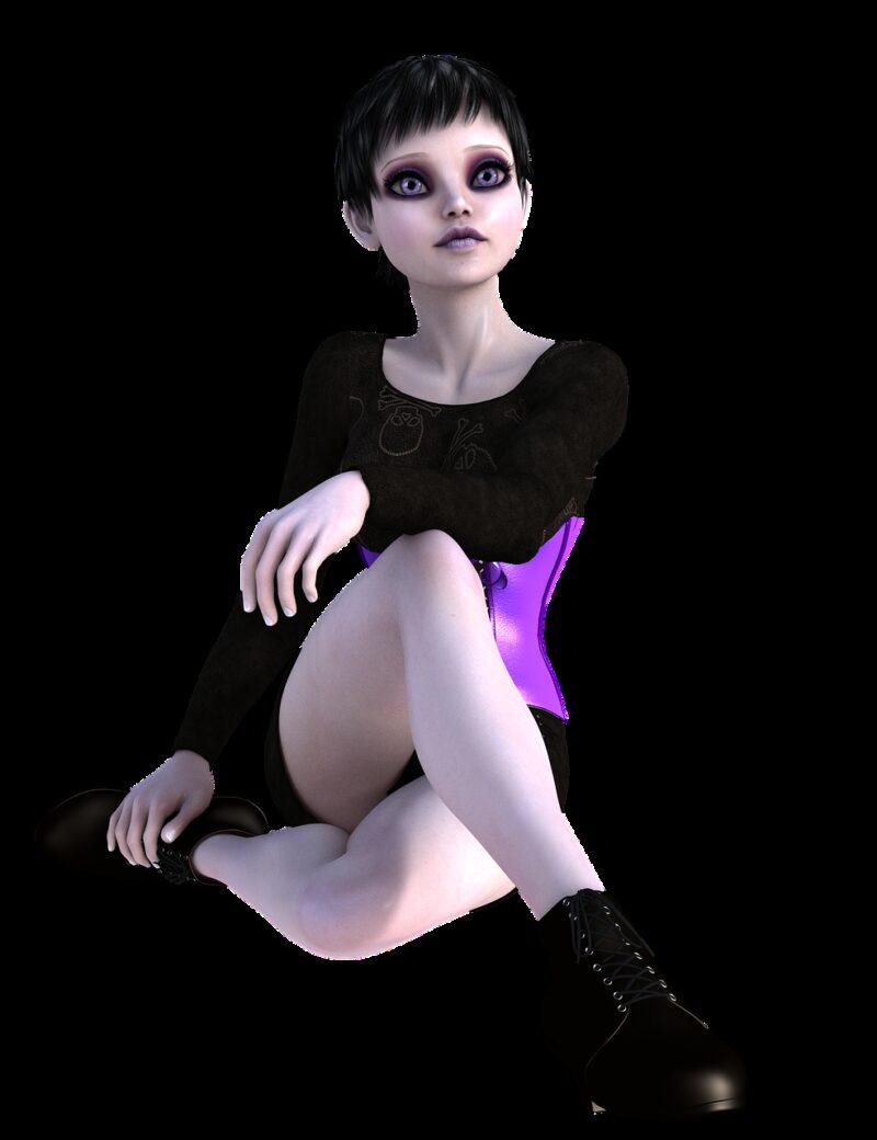 emo, girl, sitting