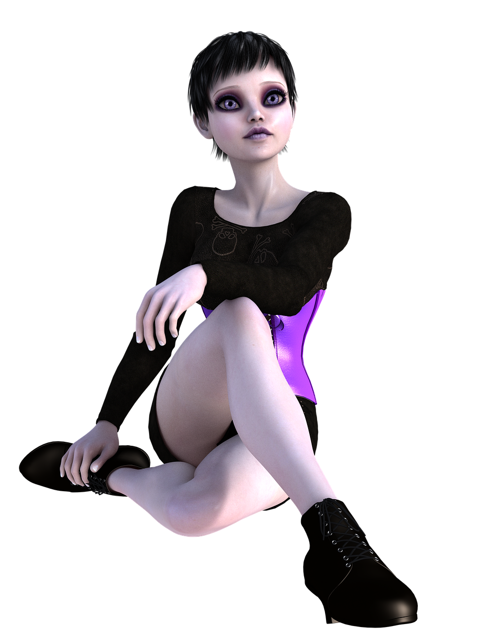 emo, girl, sitting