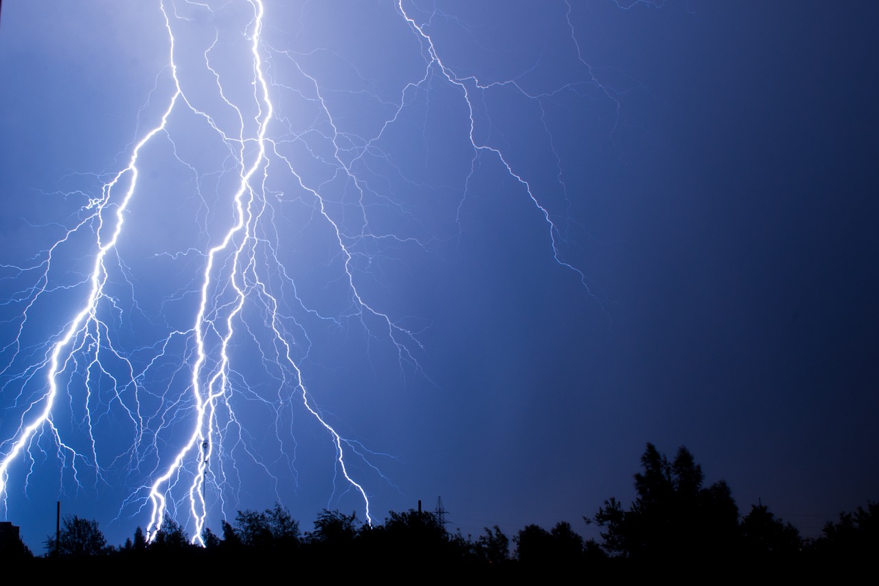 lightning, sky, weather