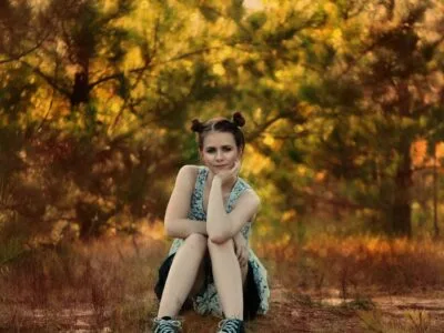 girl, sitting, posing