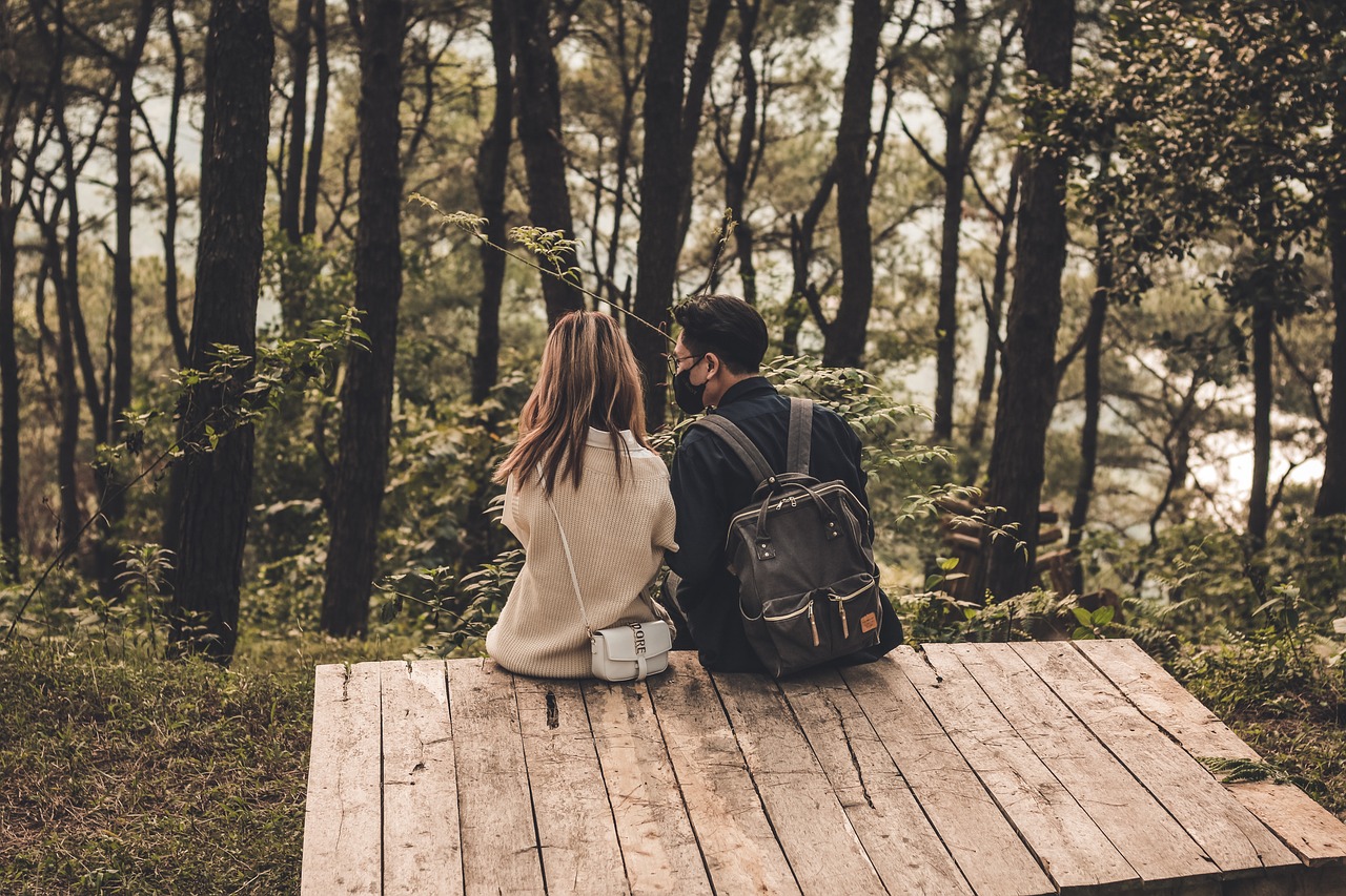 couple, romantic, nature