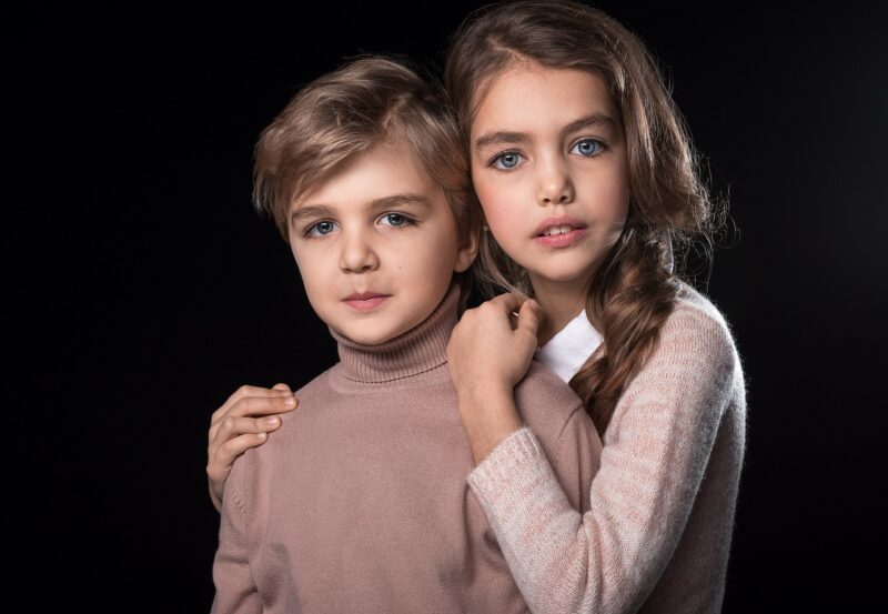 portrait, brother and sister, family