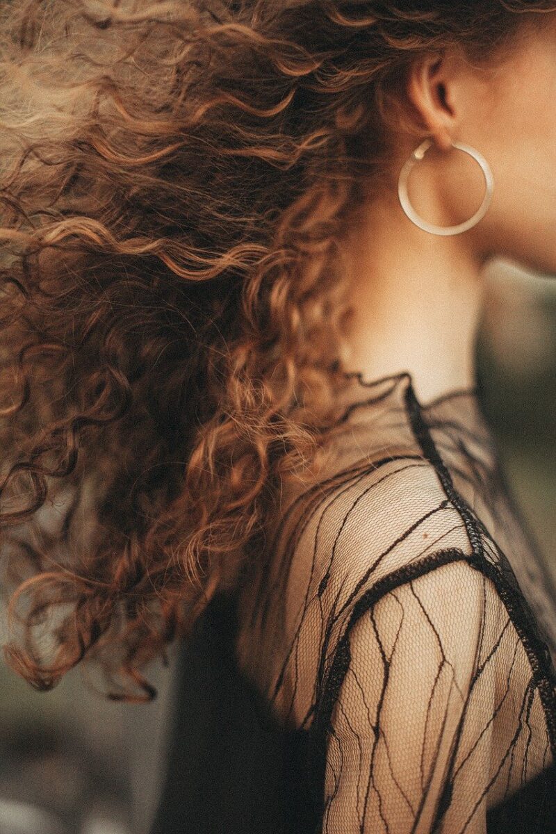 hair, portrait, woman