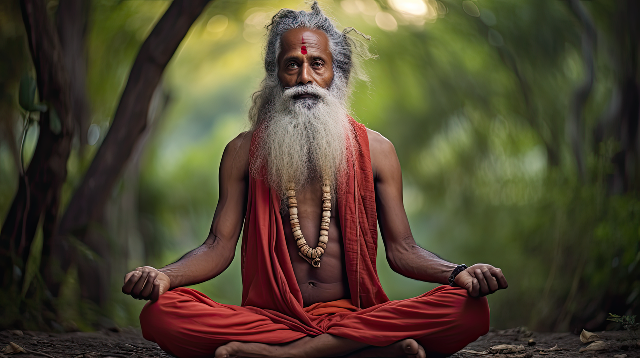 meditation, meditating man, east indian man