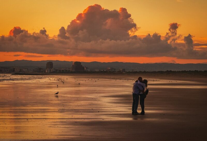 couple, lovers, beach