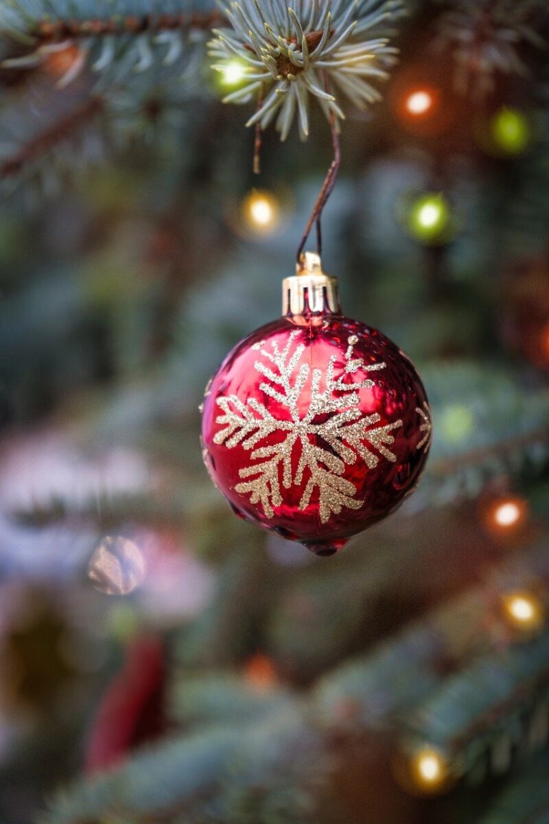 christmas balls, fairy lights, deco