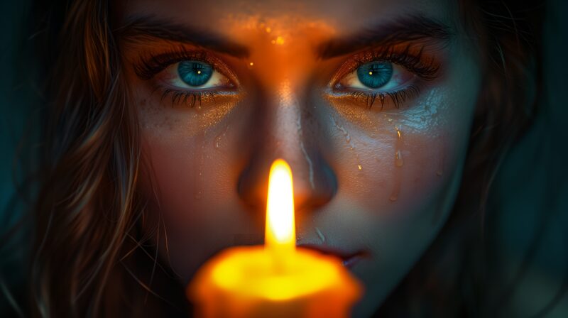 ai generated, woman, candle