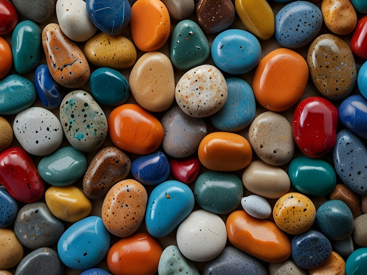 beach, stones, colorful