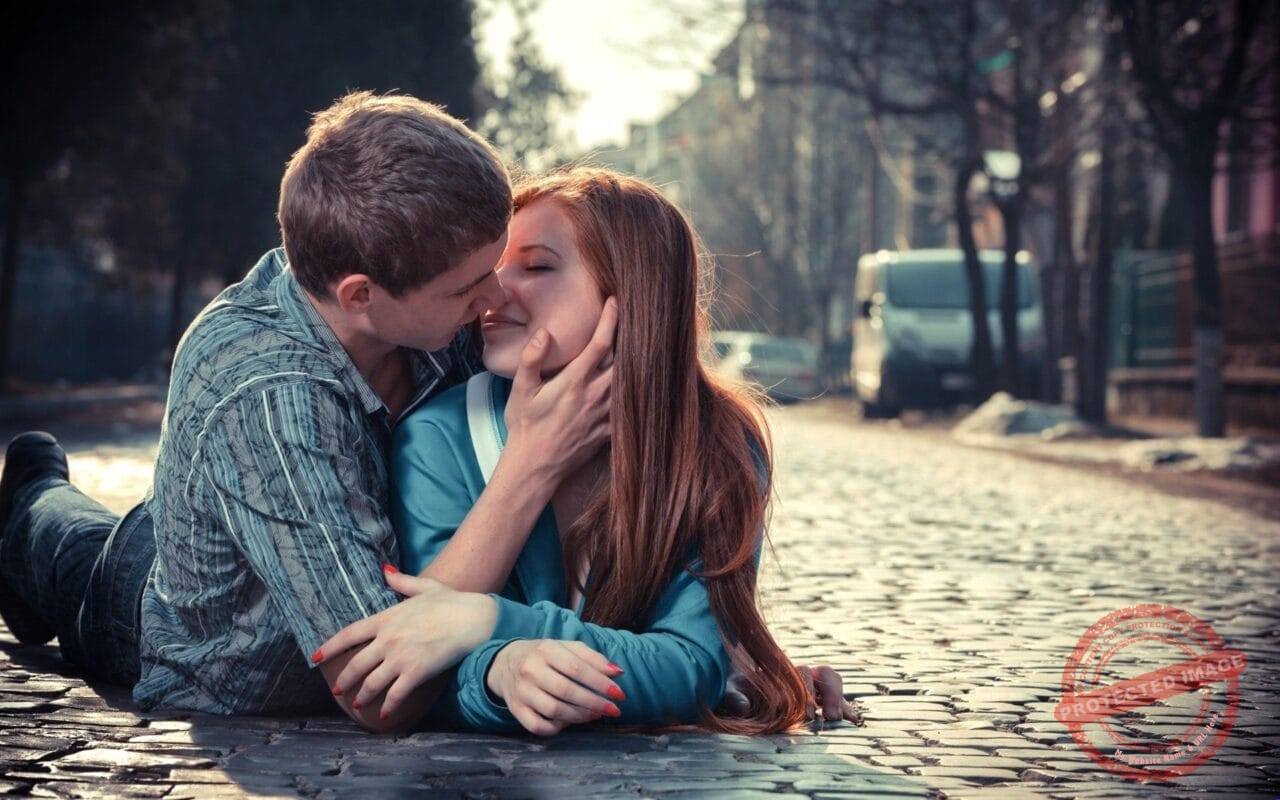 Beautiful Kissing Of Young Couple