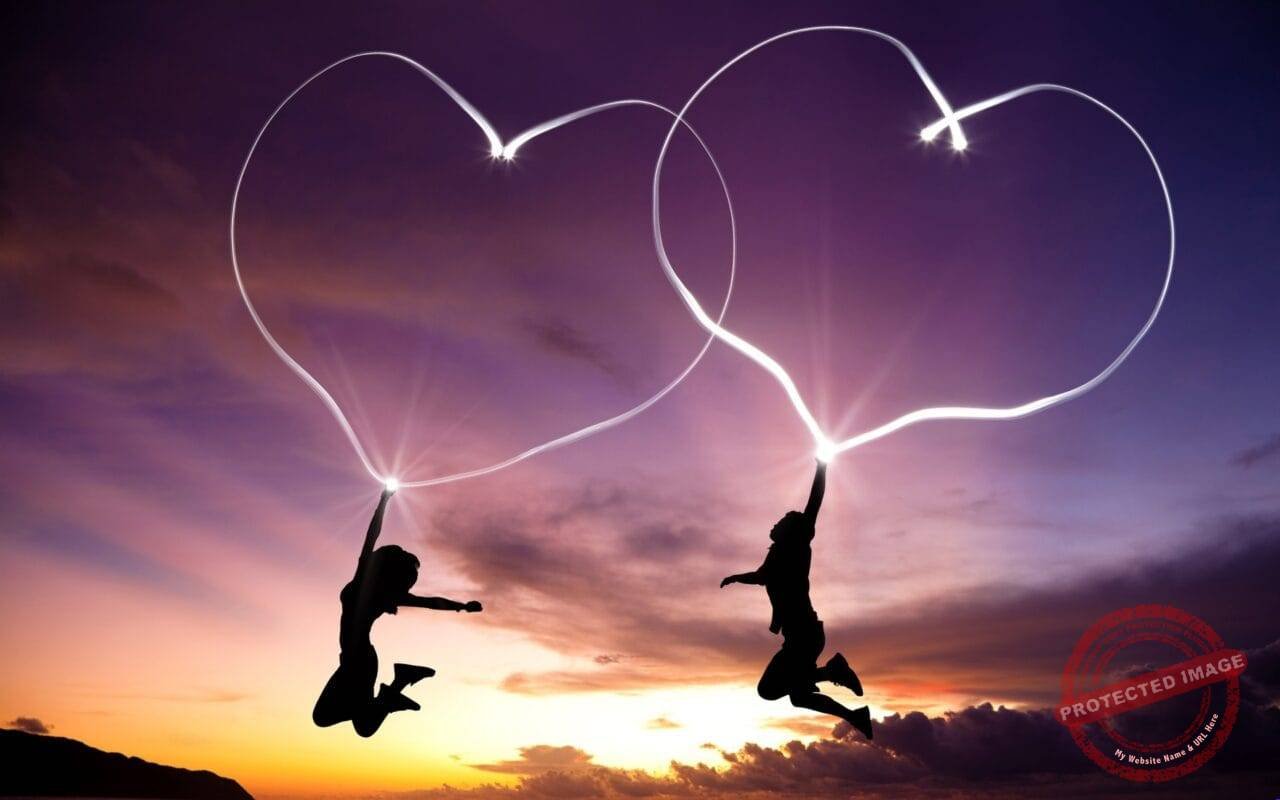 Love Heart Couple Bubble Jump Pair WallpapersByte com 1920x1200