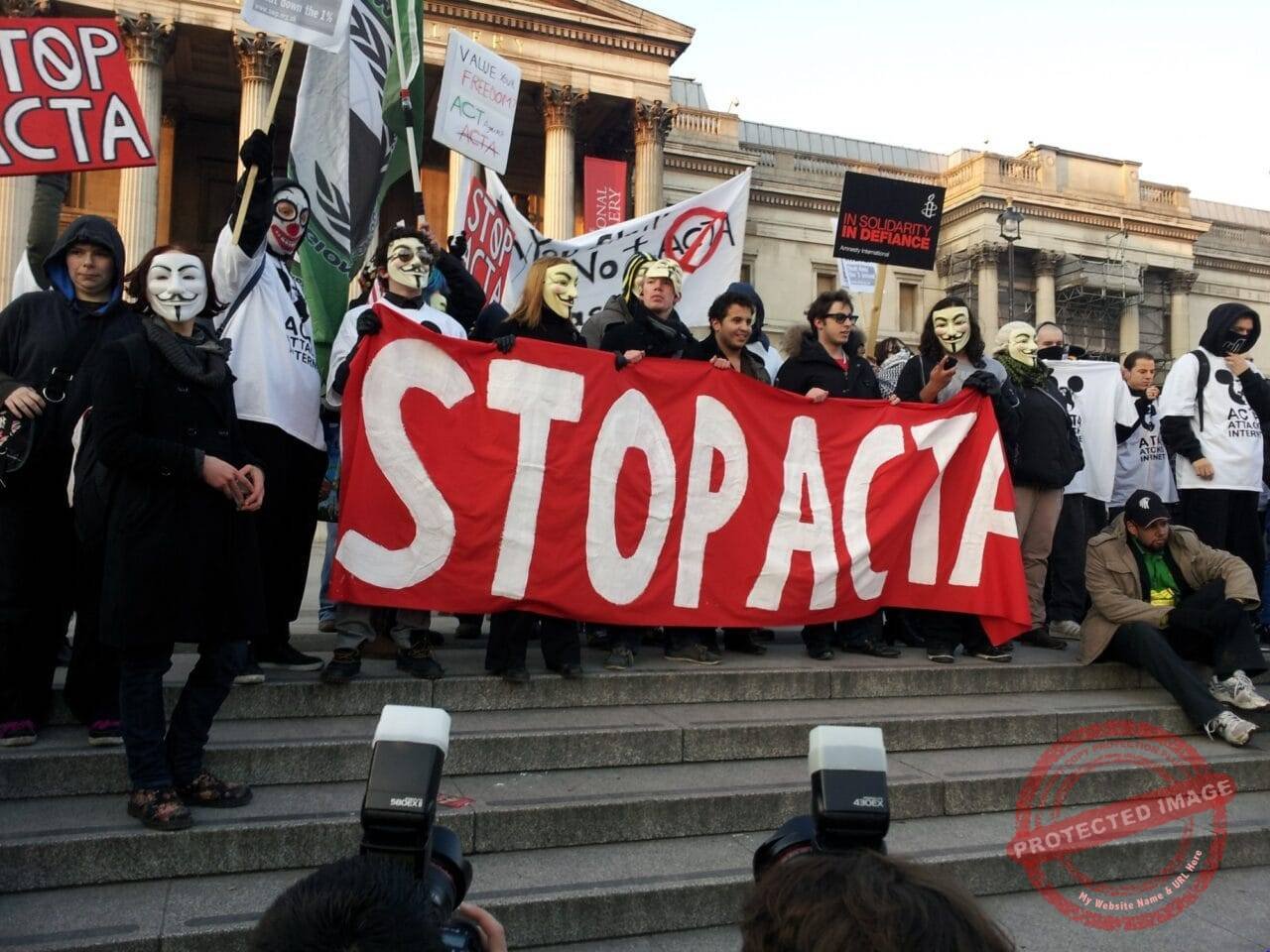 Stop ACTA Anonymous 2011 Protest