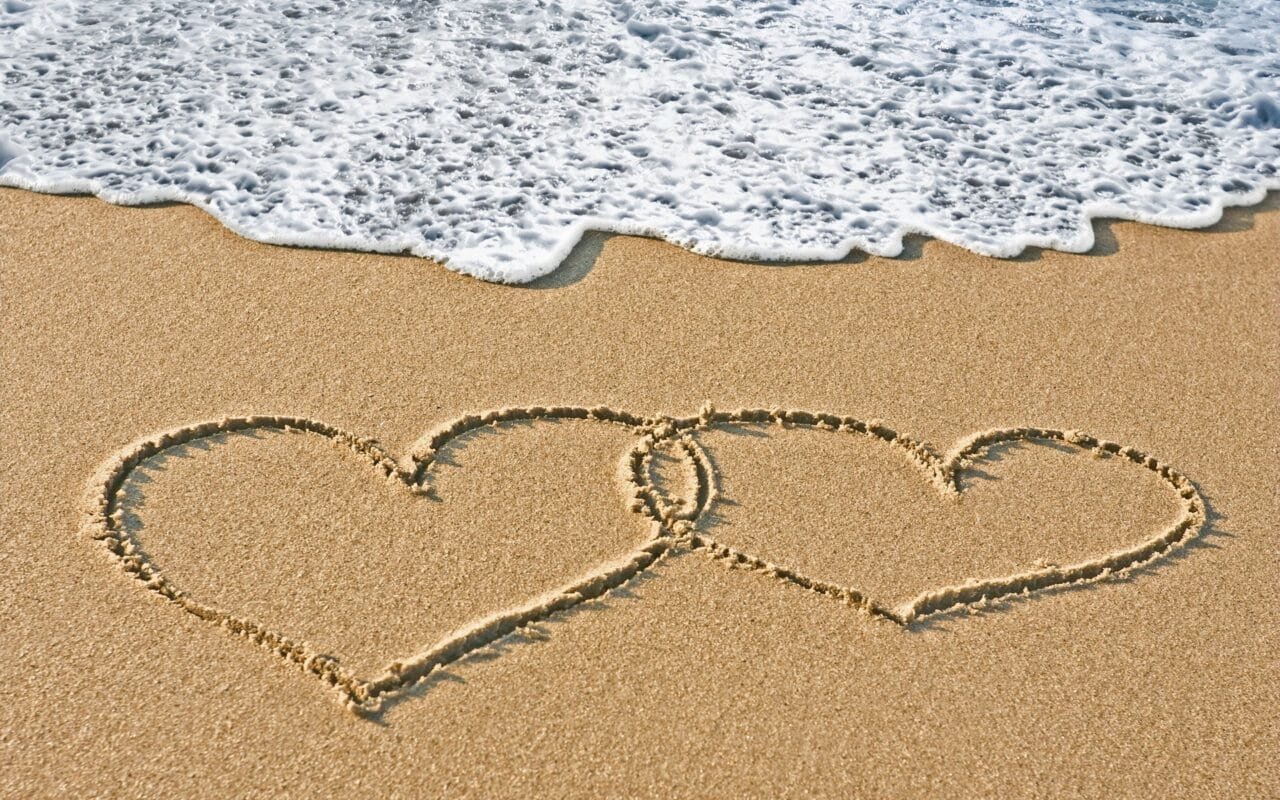 Beach Love Heart On Sand