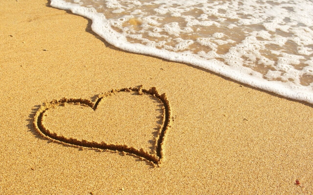 Beautiful Love Heart On Sand