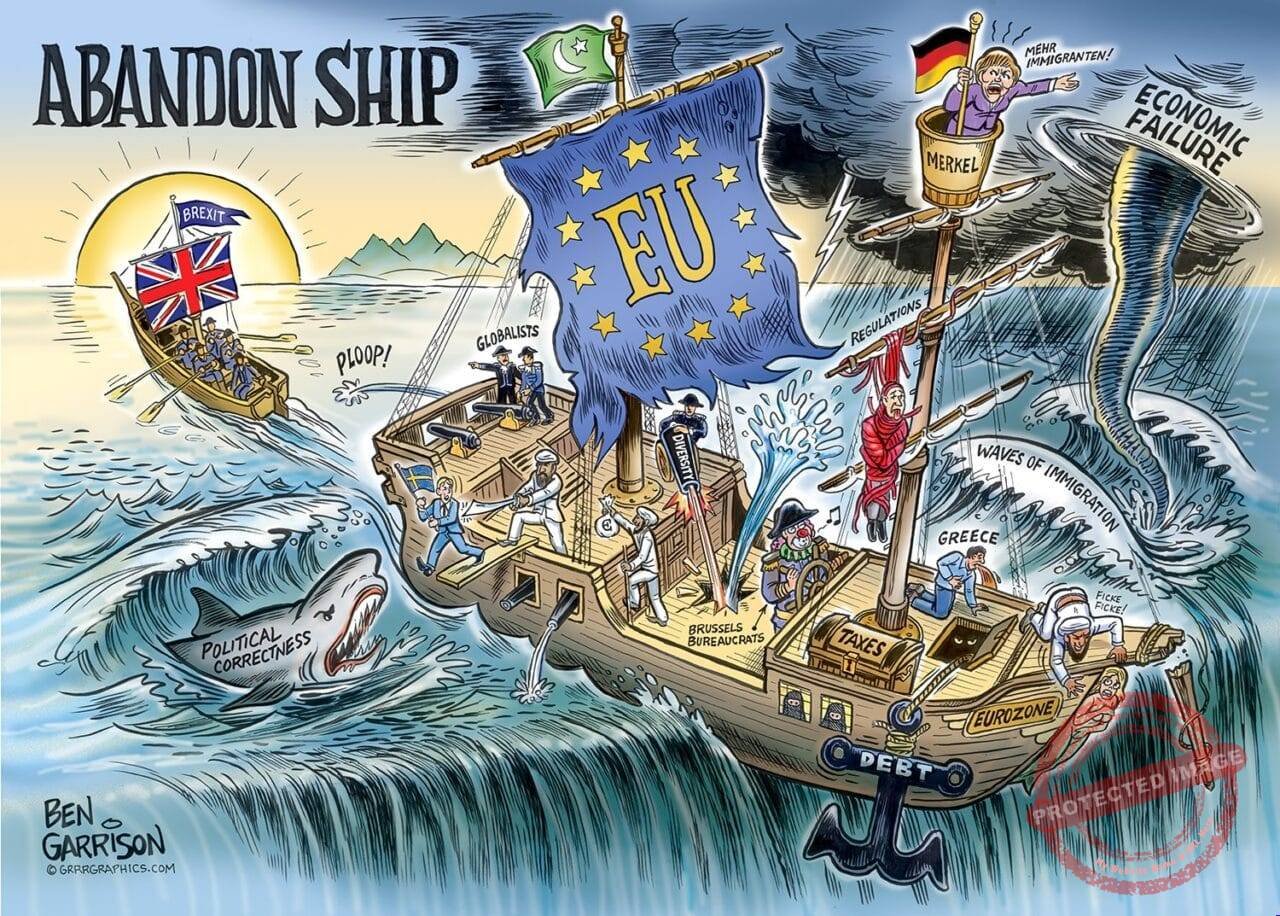 “Abandon Ship! Brexit, Great Britain’s Escape” Ben Garrison Cartoon