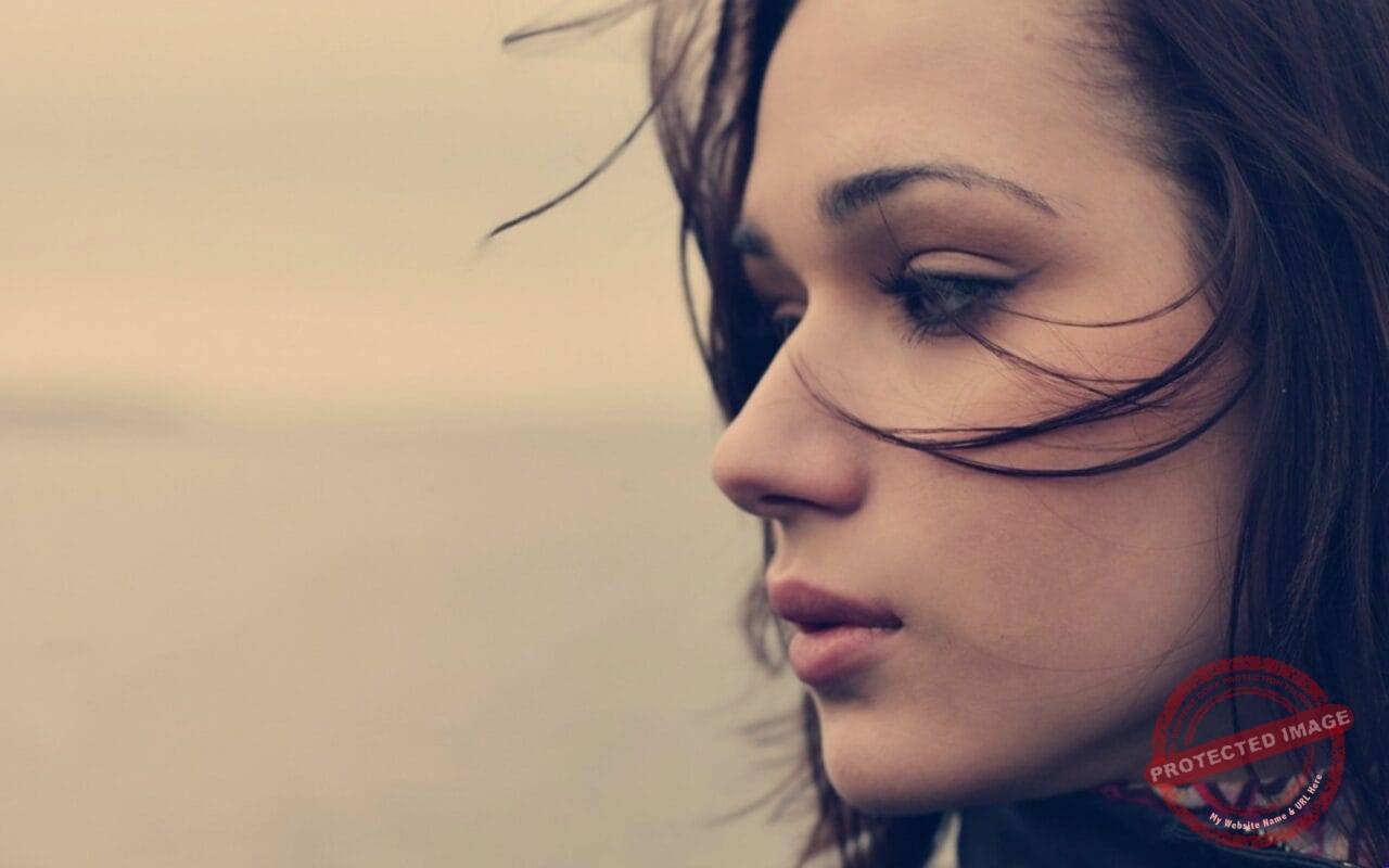 Brunette Profile Person Sad Sight