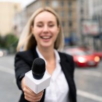 front-view-journalist-holding-microphone_23-2149032386