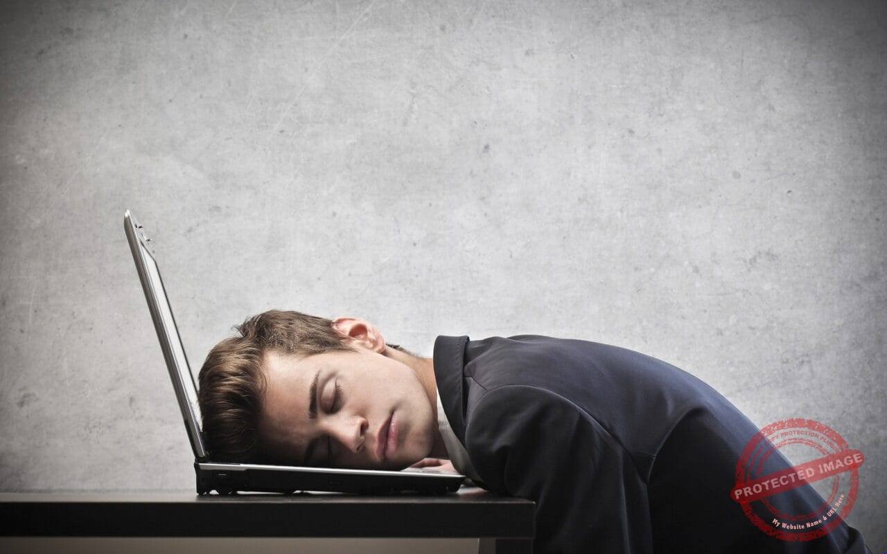 Good Night Man Sleep On Laptop
