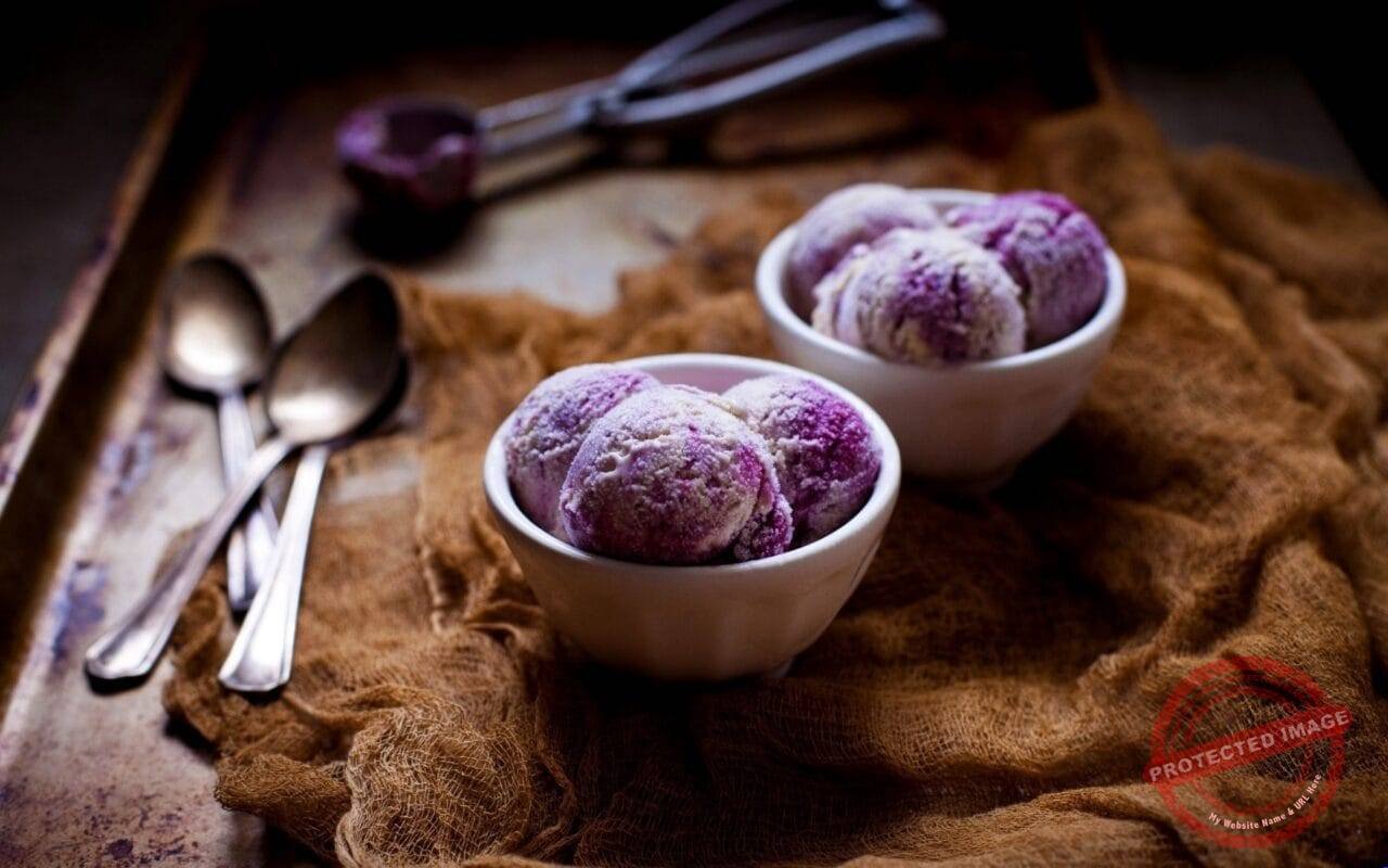 Ice Cream Blueberries Bowls