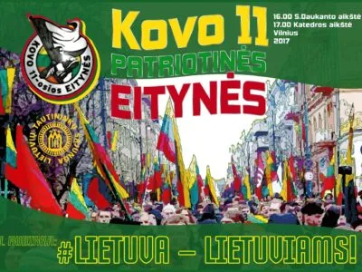Jau šį šeštadienį Kovo 11-osios Patriotinės Eitynės Vilniuje!