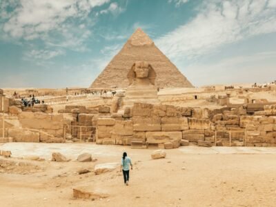 person walking near The Great Sphinx