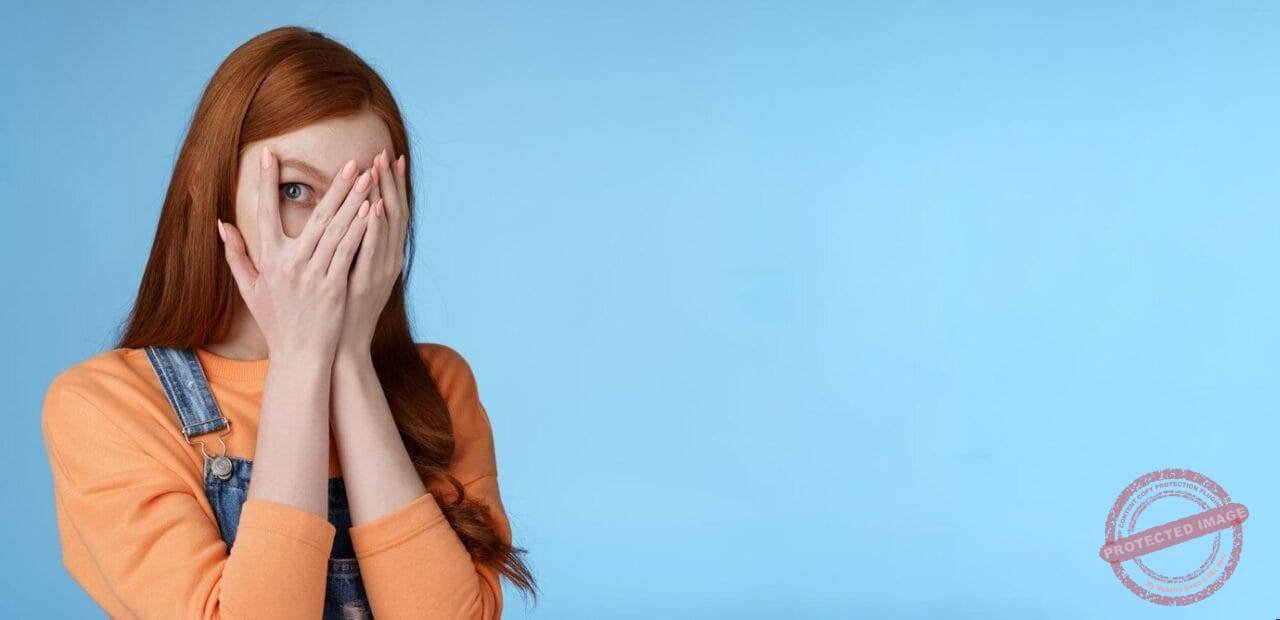 Peeking Promise Charming Intrigued Cute Redhead