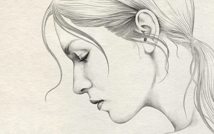 pencil drawing of woman face photo Straipsniai.lt