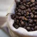 a sack of coffee beans on a table